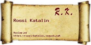 Rossi Katalin névjegykártya